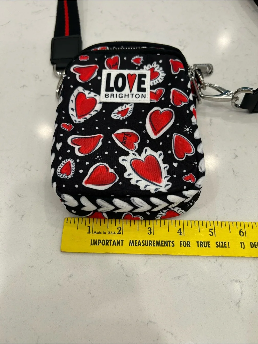 Brighton “Hearts a Flutter” Black Crossbody